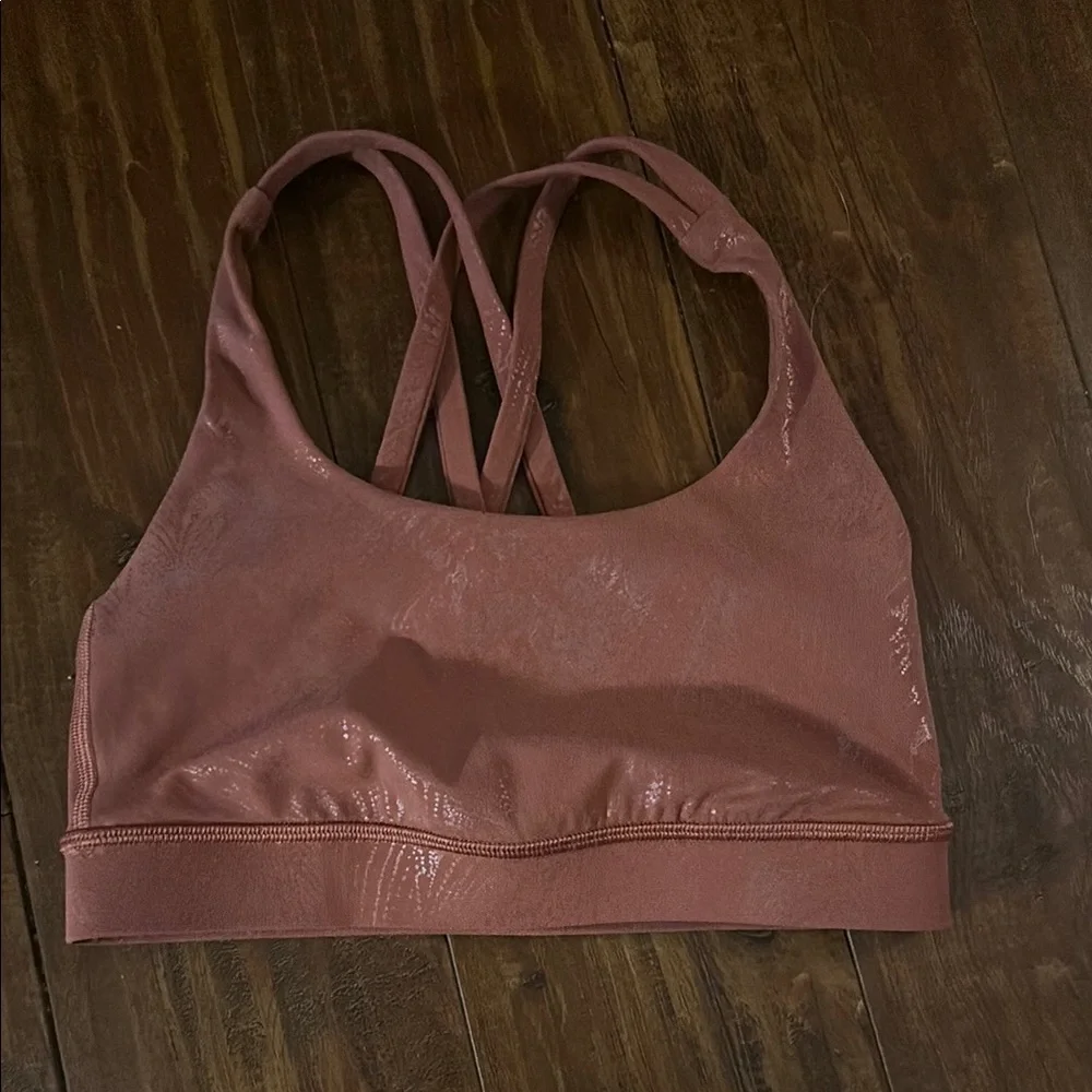 Lululemon Rusty Orange/Pink Shine Top Energy Bra Size 2 - Picture 1 of 3